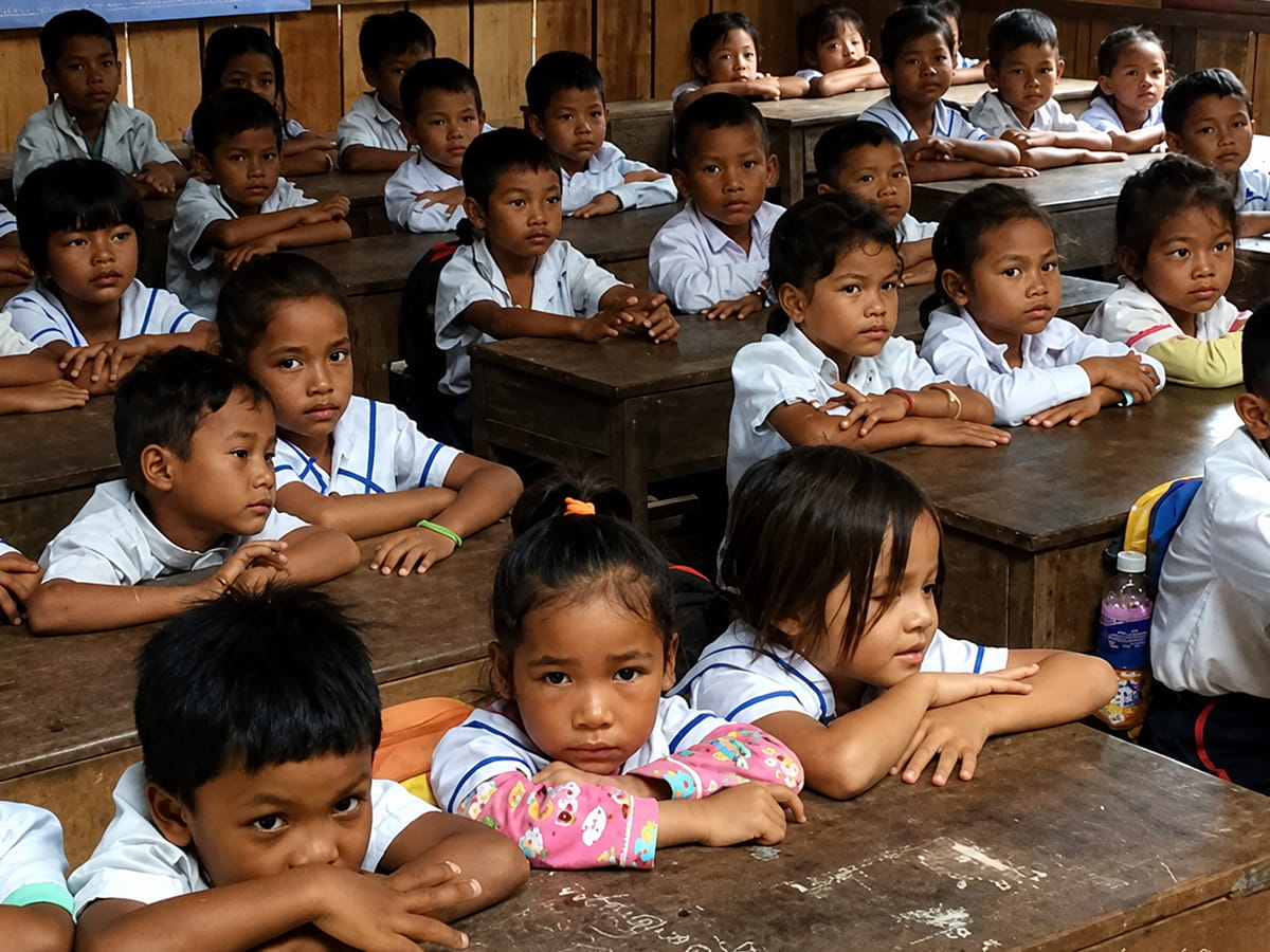 The school built with Global Village Housing in Battambang province